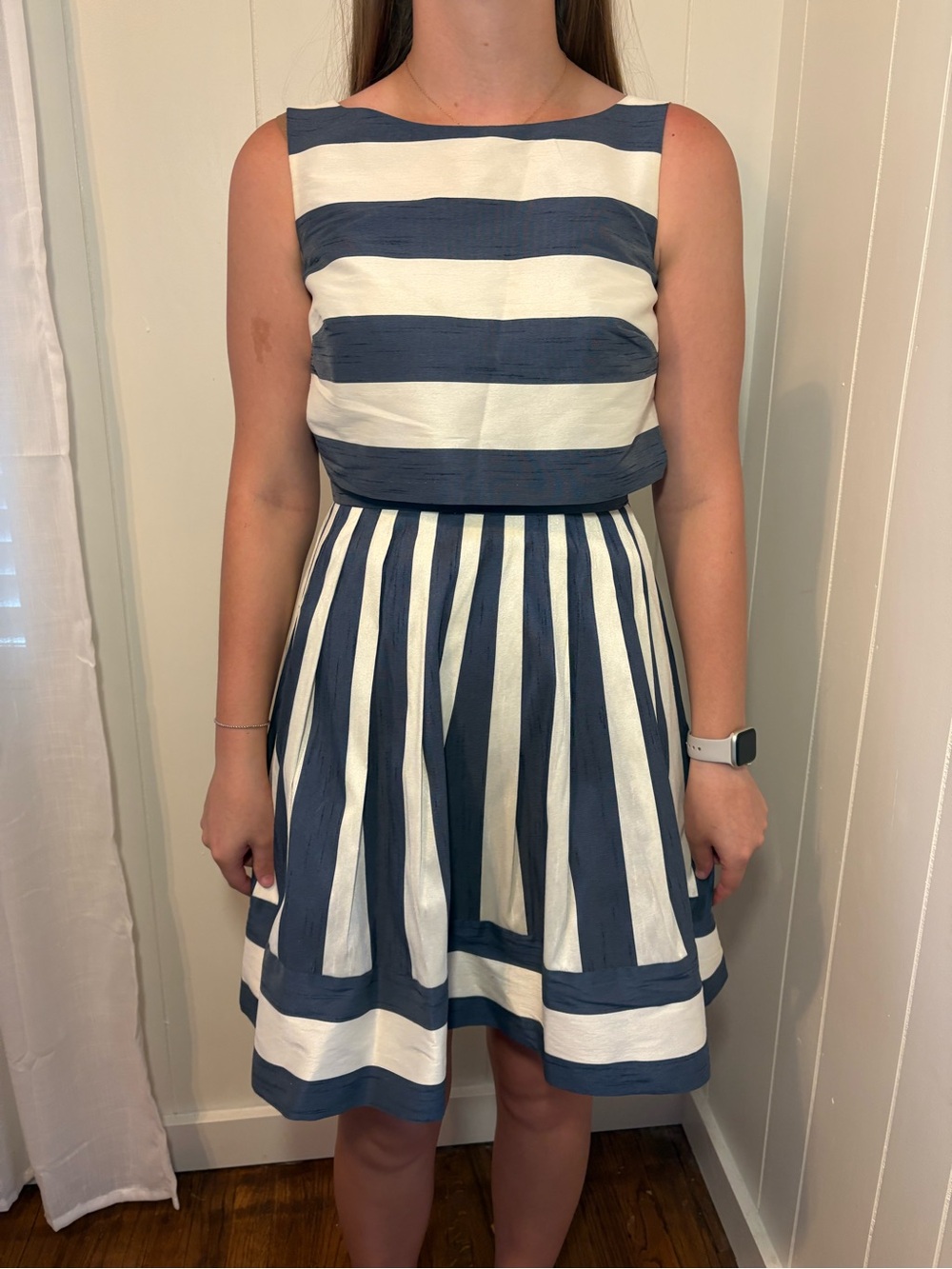 Pim + Larkin Navy and White Striped Sleeveless Dress